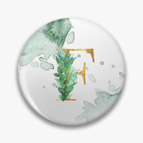 Item preview, Green Watercolor and Gold Glitter Letter F Monogram Pillow designed and sold by adriana-holmes.
