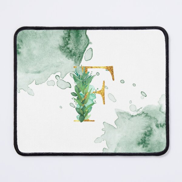 Item preview, Green Watercolor and Gold Glitter Letter F Monogram Pillow designed and sold by adriana-holmes.