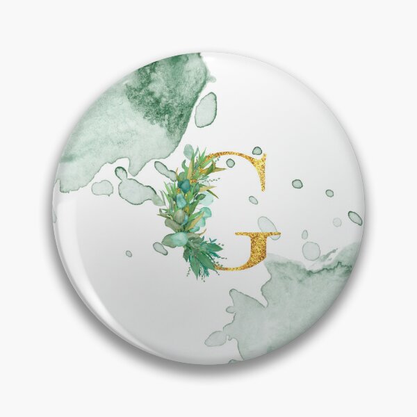 Item preview, Green Watercolor and Gold Glitter Letter G Monogram Pillow designed and sold by adriana-holmes.