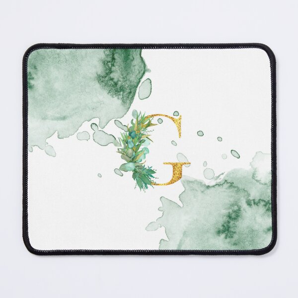 Item preview, Green Watercolor and Gold Glitter Letter G Monogram Pillow designed and sold by adriana-holmes.
