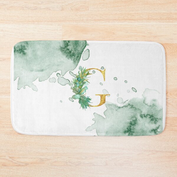 Item preview, Green Watercolor and Gold Glitter Letter G Monogram Pillow designed and sold by adriana-holmes.