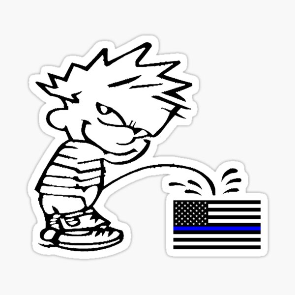 Calvin Blue Lives Matter Sticker