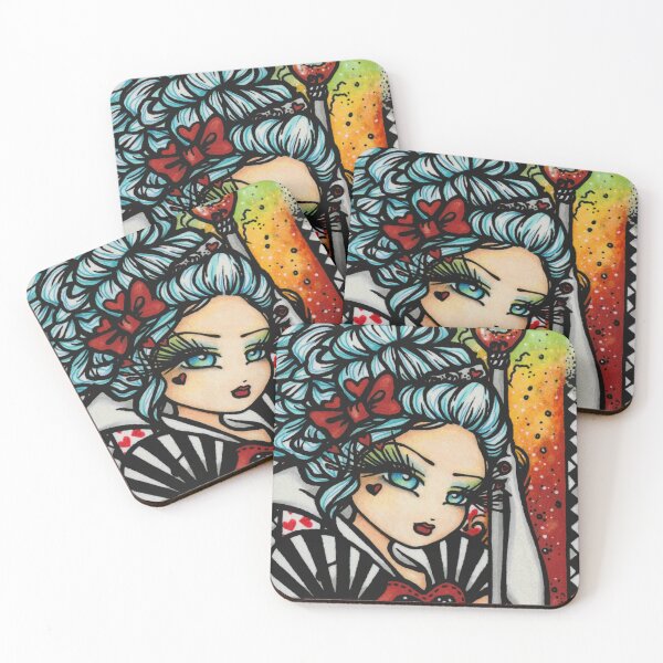 Item preview, Queen of Hearts Alice in Wonderland Fan Fantasy Art designed and sold by hannahlynnart.