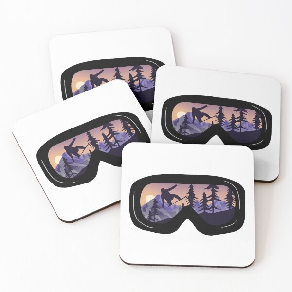 Item preview, snowboard glasses and beautiful mountain landscape. designed and sold by landscapeworlds.