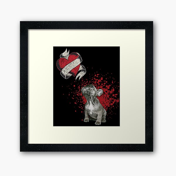 Item preview, Frenchie Bulldog Vintage Heart Dog Gift designed and sold by Kalli-design.