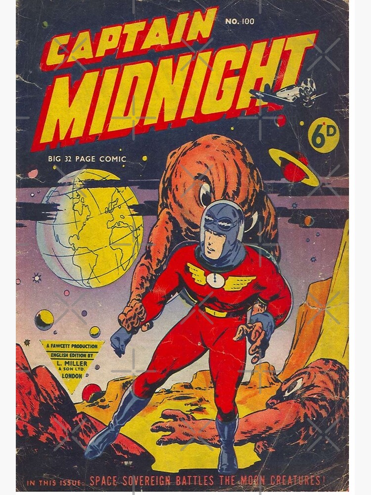 "Captain Midnight, classic vintage comic book hero" Poster for Sale by