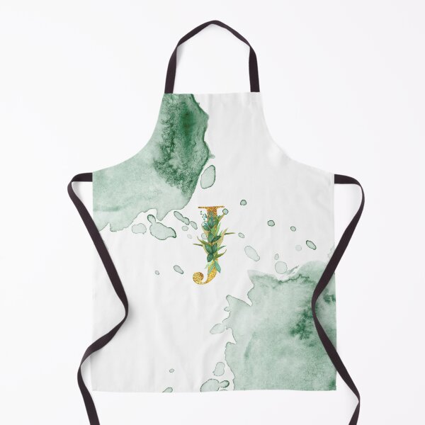 Item preview, Green Watercolor and Gold Glitter Letter J  Monogram Pillow designed and sold by adriana-holmes.