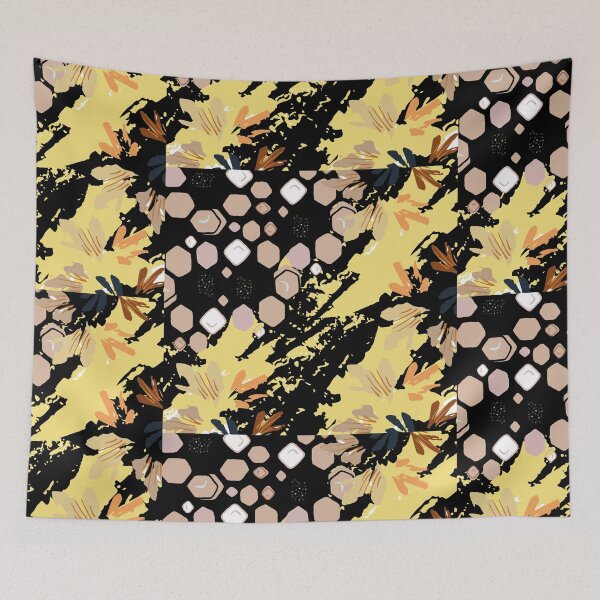 Item preview, SHADED FLORAL ,SHAPES AND YELLOW SHADED PATTERN DESIGN  designed and sold by Pranvi19.