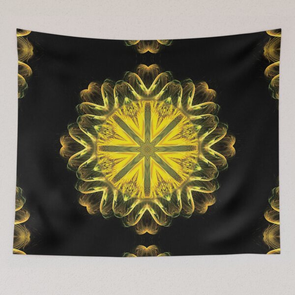 Item preview, Two crosses overlap on a yellow roundel designed and sold by effervescence.