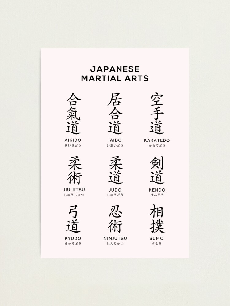 Japanese Martial Arts Chart, White | Photographic Print