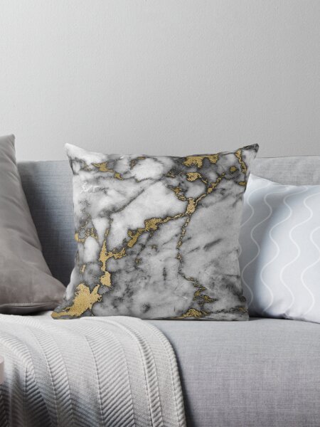 Item preview, Grey marble gold streaks phone case cover designed and sold by joellis.