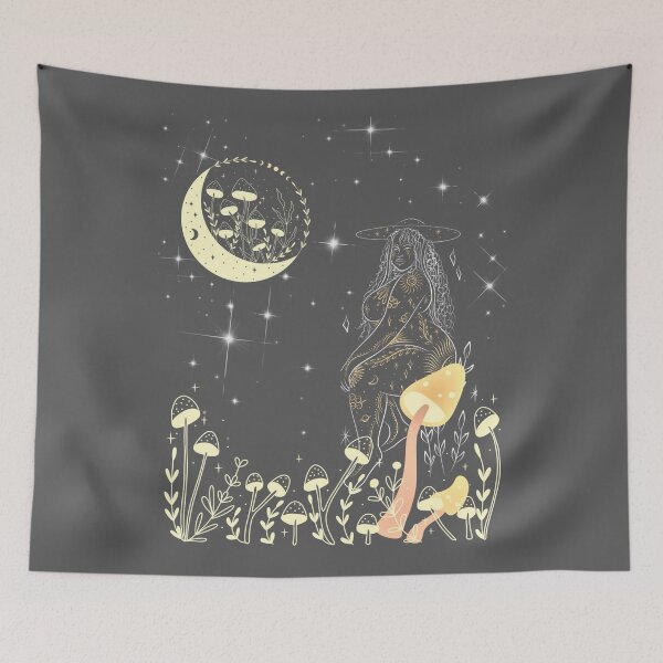 Item preview, Psychedelic Moon Mushroom Goddess designed and sold by Andjela Bakos.