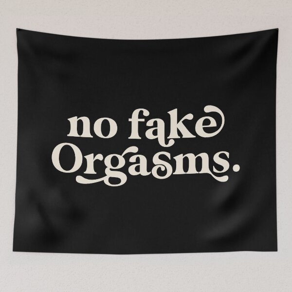 Item preview, No Fake Orgasms in White / Black designed and sold by Africanism.