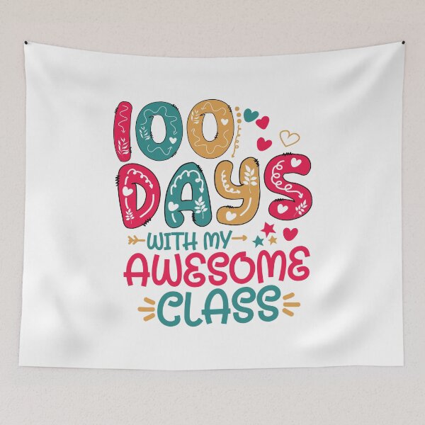 Item preview, 100 Days With My Awesome Class Reading Teacher School designed and sold by SweetbeStore.