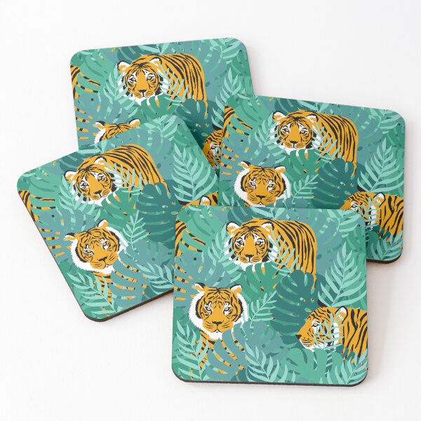 Item preview, Jungle Tiger - Velvet Jade designed and sold by latheandquill.