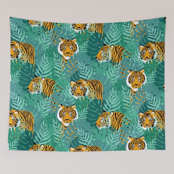 Item preview, Jungle Tiger - Velvet Jade designed and sold by latheandquill.