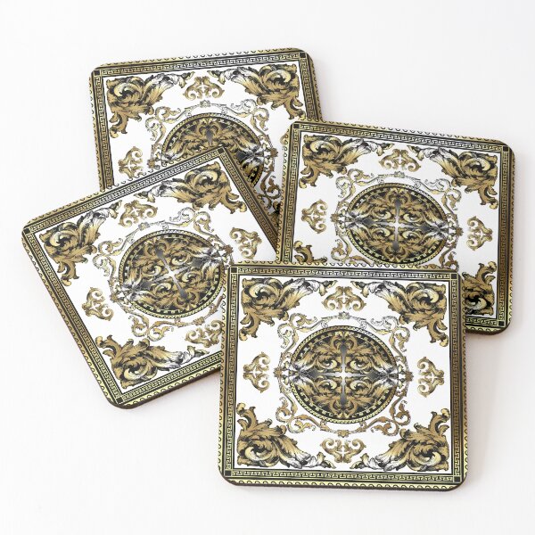 Item preview, Ornate Baroque Gold White Black Waves Greek Meander designed and sold by Yiorgos Designs.