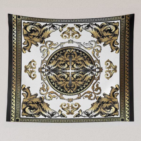 Item preview, Ornate Baroque Gold White Black Waves Greek Meander designed and sold by Yiorgos Designs.