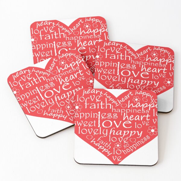 Item preview, Red and white love heart sticker  words designed and sold by colorleafz.