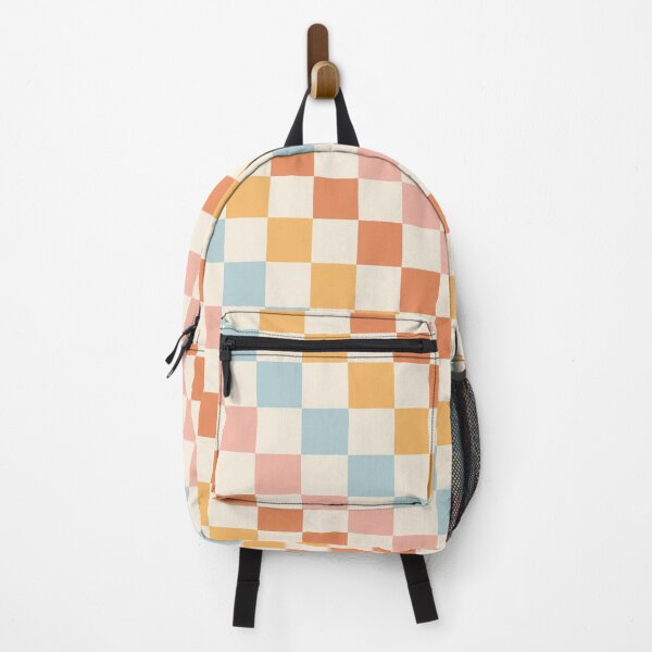 Item preview, Diagonal Check Stripe Pattern in Light Muted Orange Blush Blue Cream designed and sold by kierkegaard.