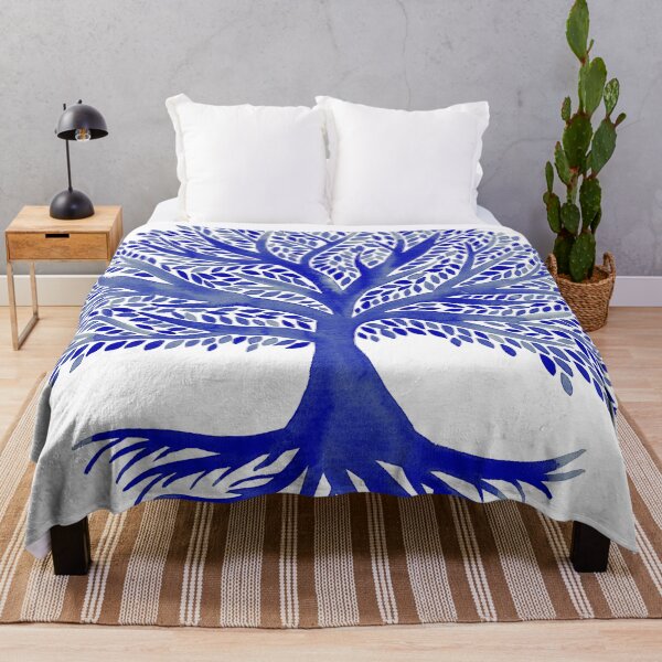 Item preview, Tree of Life Watercolor – Navy designed and sold by Cat Coquillette.