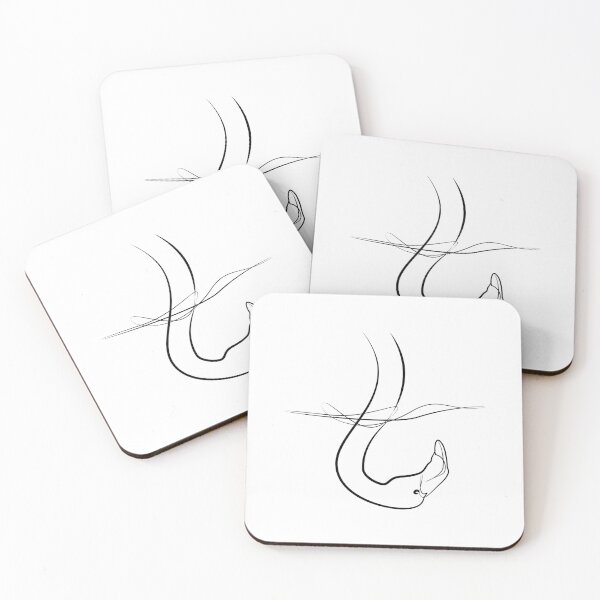 Item preview, One line Art of Flamingo head down designed and sold by evk-art.