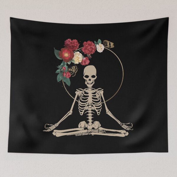 Item preview, Yoga -Skeleton-Yoga- How to Meditate-Skeleton meditation Flower designed and sold by TeeARTHY.