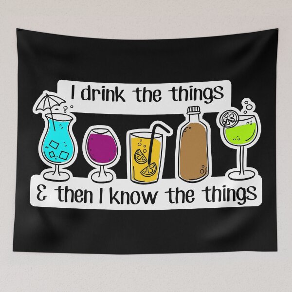 Item preview, FUNNY cocktail lovers - I DRINK and know THINGS - beer drinkers PARTY TIME - social drinker designed and sold by originalsusie.