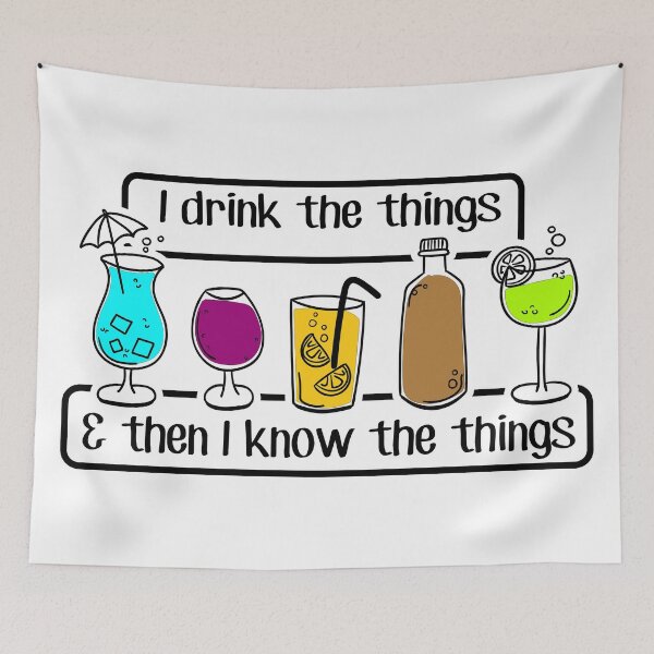 Item preview, FUNNY cocktail lovers - I DRINK and know THINGS - social drinker - introverted extrovert designed and sold by originalsusie.