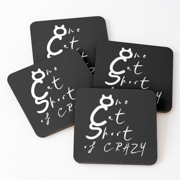 Item preview, One Cat Short of Crazy Funny Typography Quote designed and sold by LindaCooke.