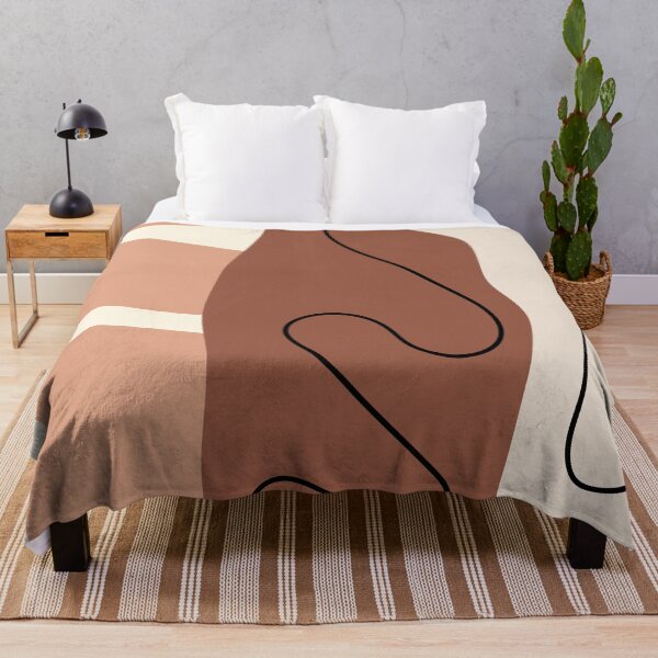 Item preview, Minimal Modern Abstract Art leaf Warm Tones Design designed and sold by zedonee.