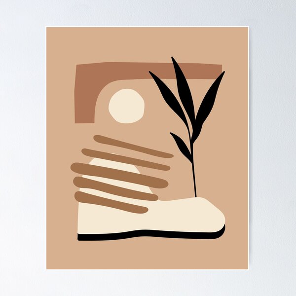 Item preview, Minimal Modern  Abstract Shapes  leave  Warm Tones  Design designed and sold by zedonee.