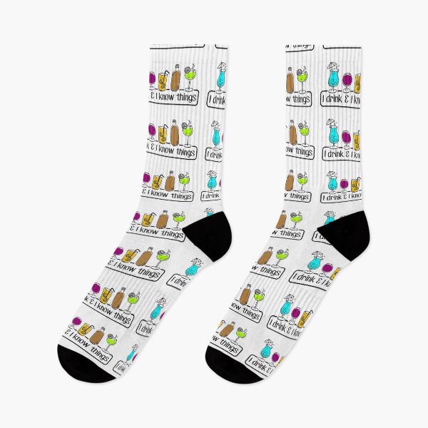 Item preview, I DRINK and know THINGS - FUNNY cocktail lovers - social drinker - day drinking PARTY designed and sold by originalsusie.