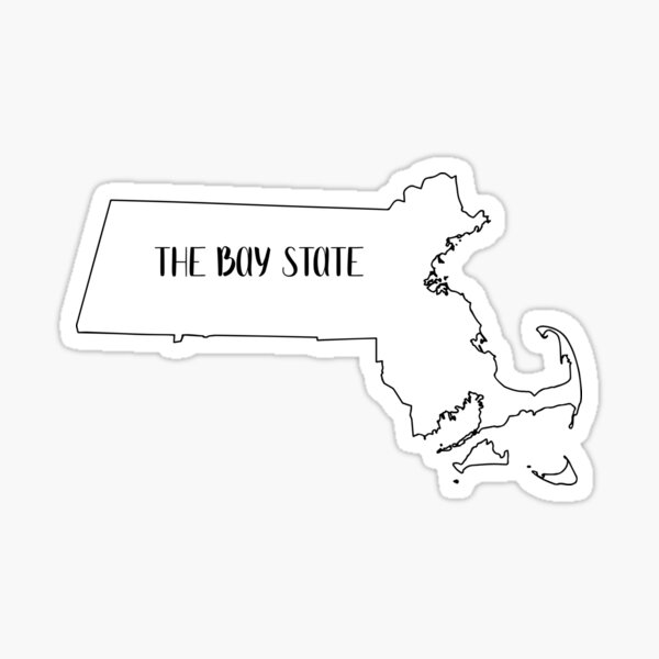 "Massachusetts state line The bay state" Sticker for Sale by J