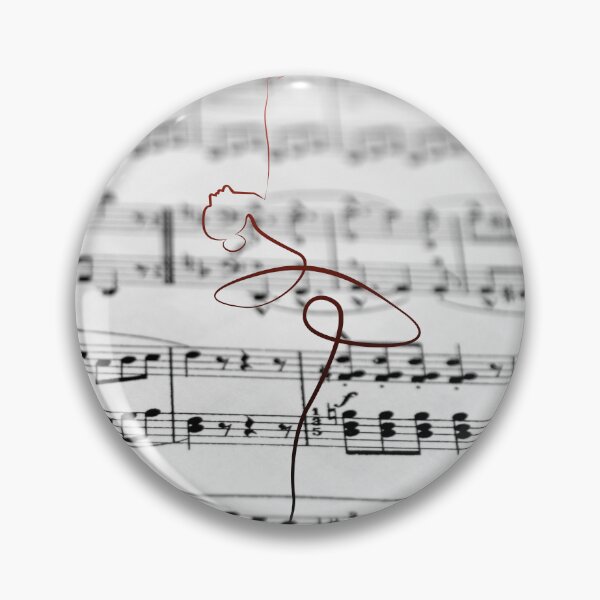 Item preview, Dancer Line Art rising from music stave designed and sold by M-Infinite.