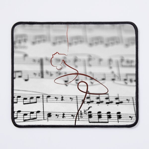 Item preview, Dancer Line Art rising from music stave designed and sold by M-Infinite.