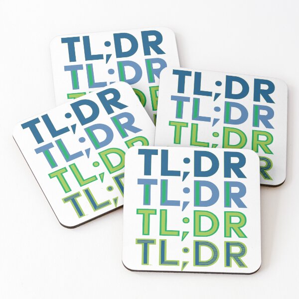 Item preview, TL;DR: 4x stacked modern texting slang typographic art designed and sold by Maren Frances.