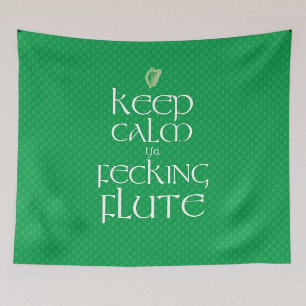 Item preview, Keep Calm Ya Fecking Flute On Shamrock Green Background designed and sold by Fecking-Merch.
