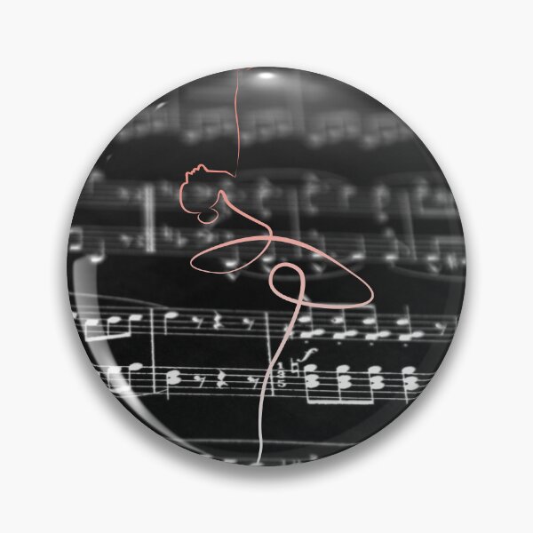 Item preview, Dancer Line Art rising from black music stave designed and sold by M-Infinite.