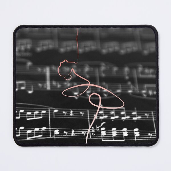 Item preview, Dancer Line Art rising from black music stave designed and sold by M-Infinite.