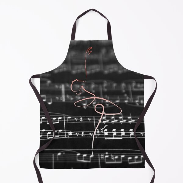 Item preview, Dancer Line Art rising from black music stave designed and sold by M-Infinite.