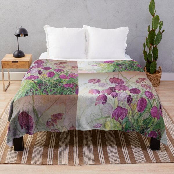 Item preview, Purple pink fritillary flowers watercolour painting designed and sold by esvb.