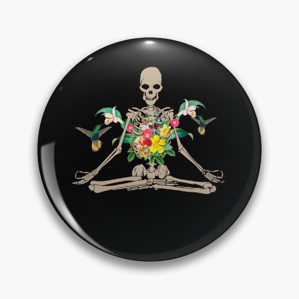 Item preview, Yoga Skeleton - Rib Cage Flowers-Yoga -Skeleton-Yoga- How to Meditate-Skeleton meditation Flower-Hummingbirds designed and sold by TeeARTHY.