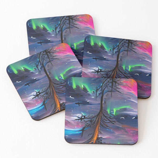 Item preview, Northern lights and a tree designed and sold by FlyingSprinkles.