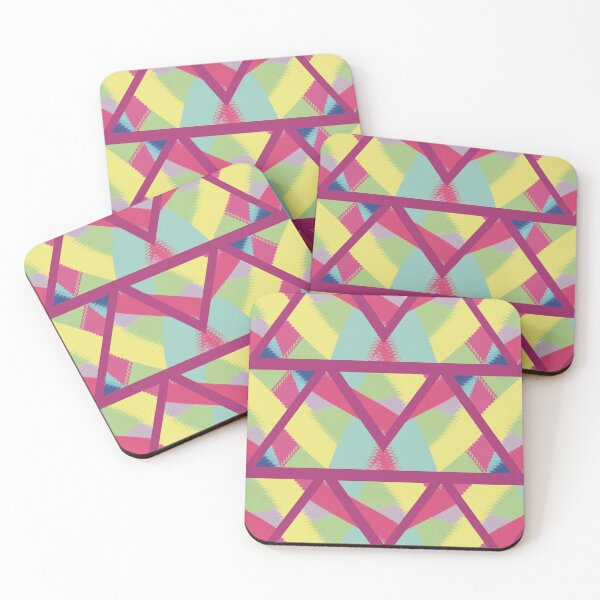 Item preview, Colorful abstract triangles with pink background designed and sold by Smiley-10.