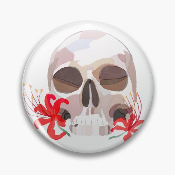 Item preview, Watercolor Skull with Spider Lilies designed and sold by Phosphorescent Dreaming.