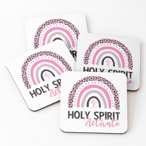 Item preview, Holy Spirit Activate Funny Christian Meme Pink Leopard Rainbow Cross designed and sold by Rabbitti.