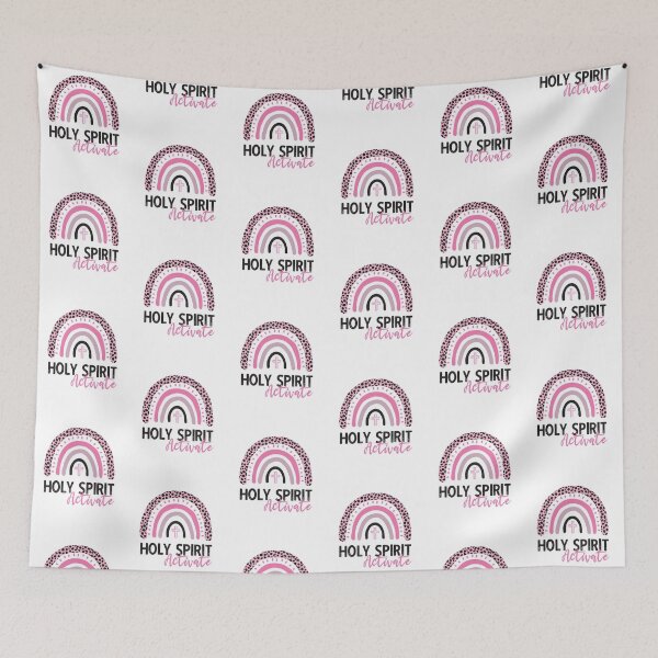 Item preview, Holy Spirit Activate Funny Christian Meme Pink Leopard Rainbow Cross designed and sold by Rabbitti.