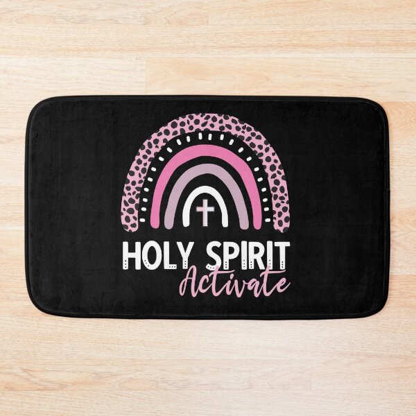 Item preview, Copy of Holy Spirit Activate Funny Christian Meme Pink Leopard Rainbow Cross designed and sold by Rabbitti.