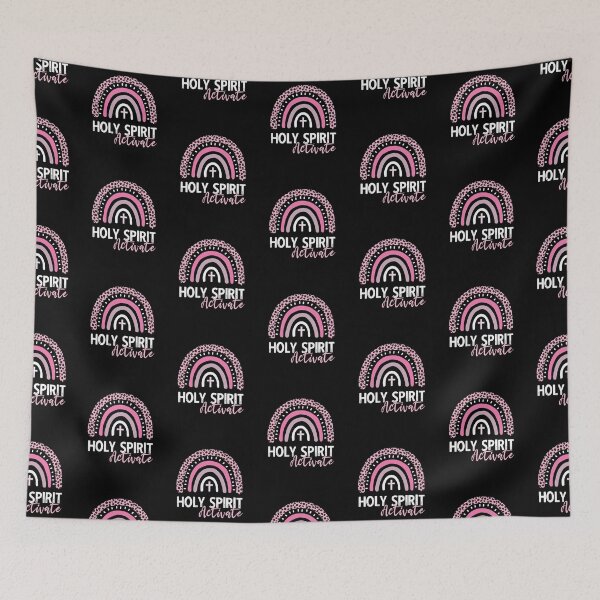 Item preview, Copy of Holy Spirit Activate Funny Christian Meme Pink Leopard Rainbow Cross designed and sold by Rabbitti.